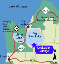 Big Glen Lake MI area map